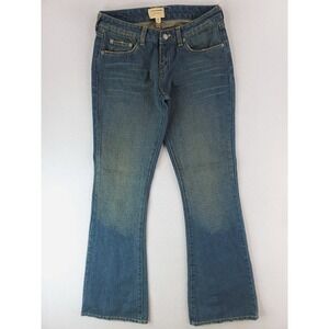 Vintage Abercrombie Fitch Jean Womens 2 Blue Flared Boot Low Rise Y2K Dirty Wash